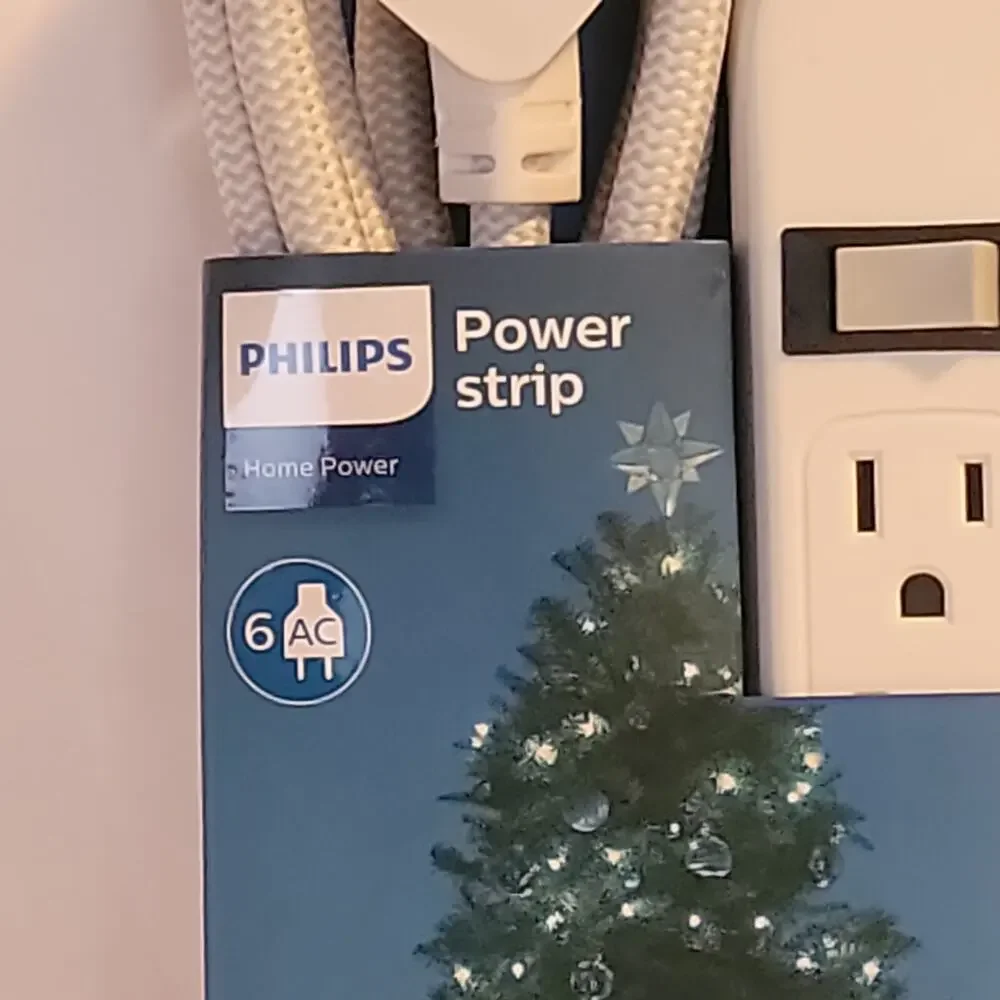 Philips Power Strip Home Power 6 Outlet 6 ft Braided Cord Indoor White